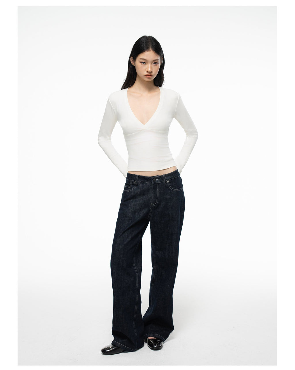 Deep V Wrap Top (2color)