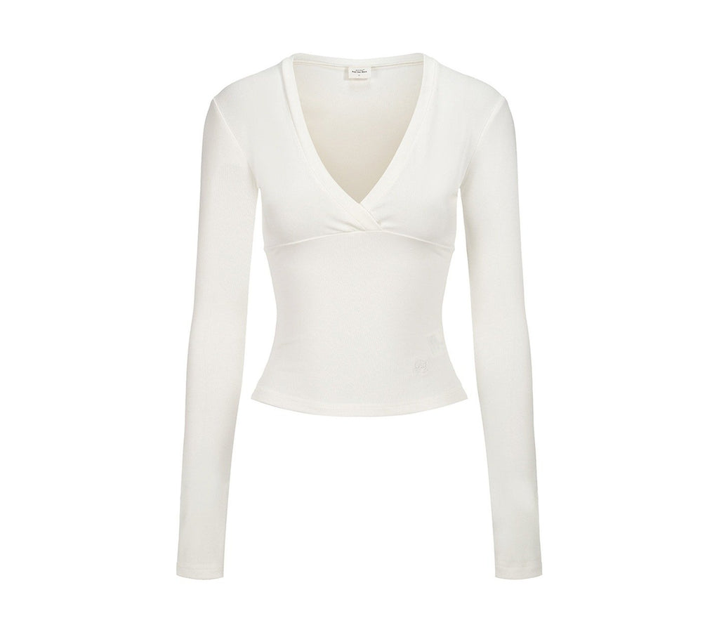 Deep V Wrap Top (2color)