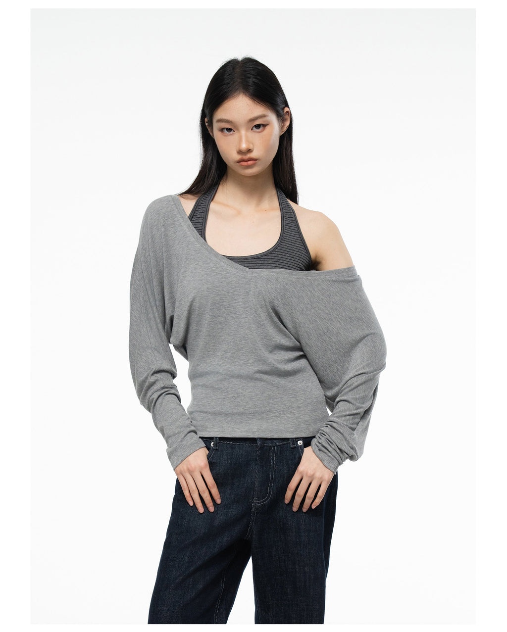 Daily V-Neck Long Sleeve Top (3color)