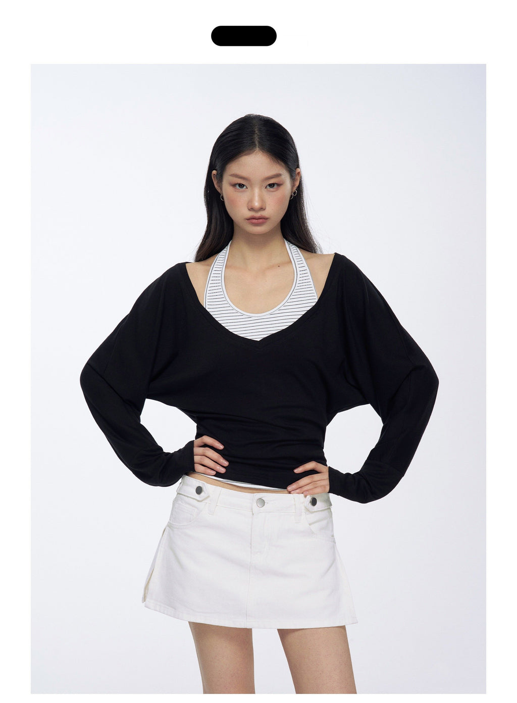 Daily V-Neck Long Sleeve Top (3color)