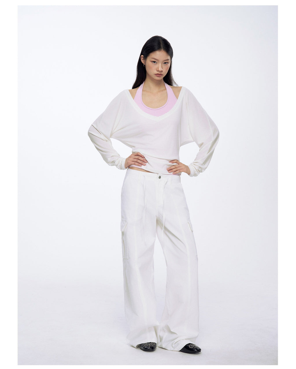 Daily V-Neck Long Sleeve Top (3color)