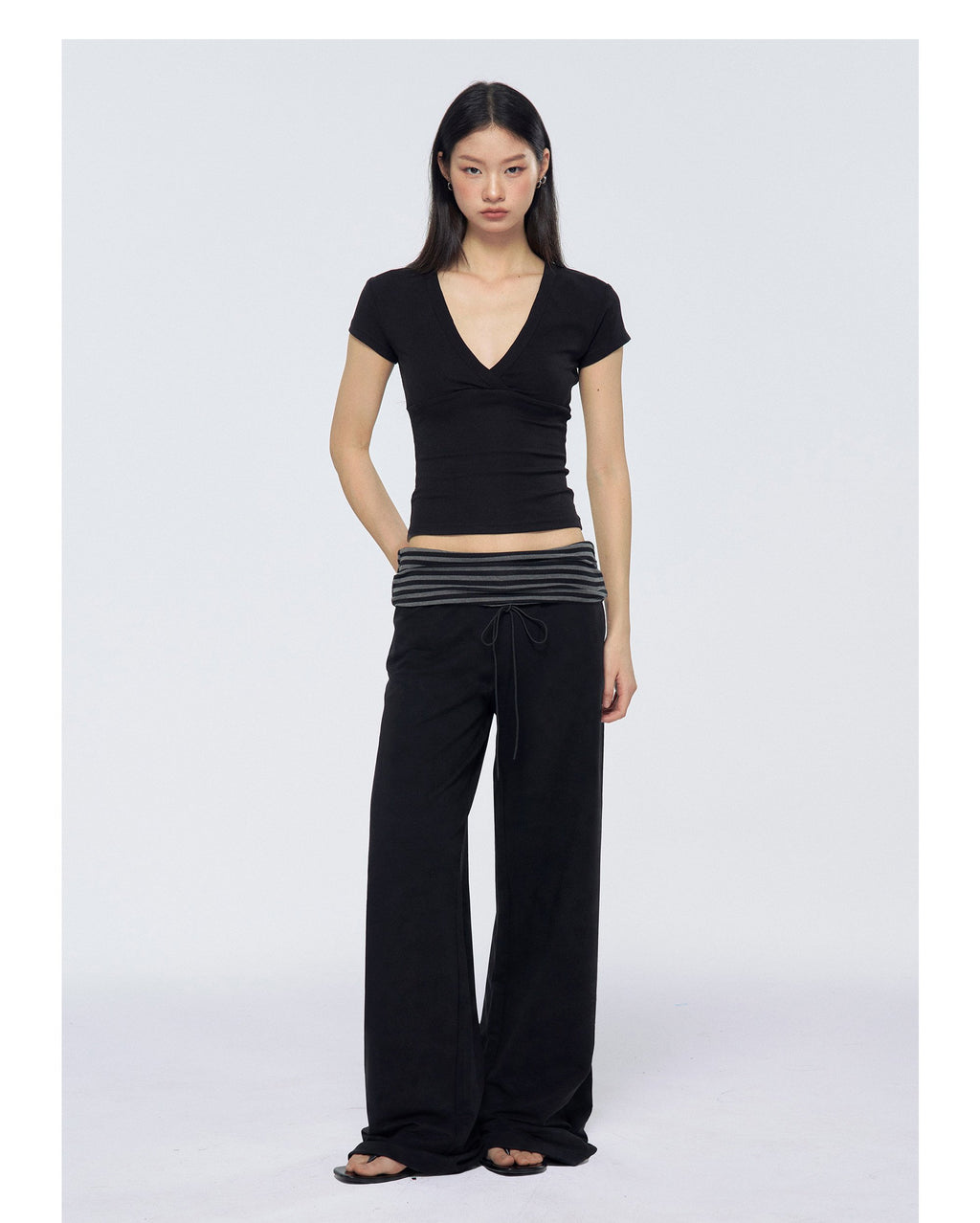 Rollup Drawstring Wide Pants (2color)