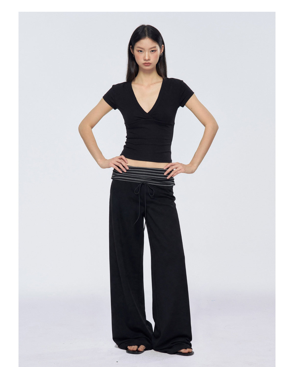 Rollup Drawstring Wide Pants (2color)