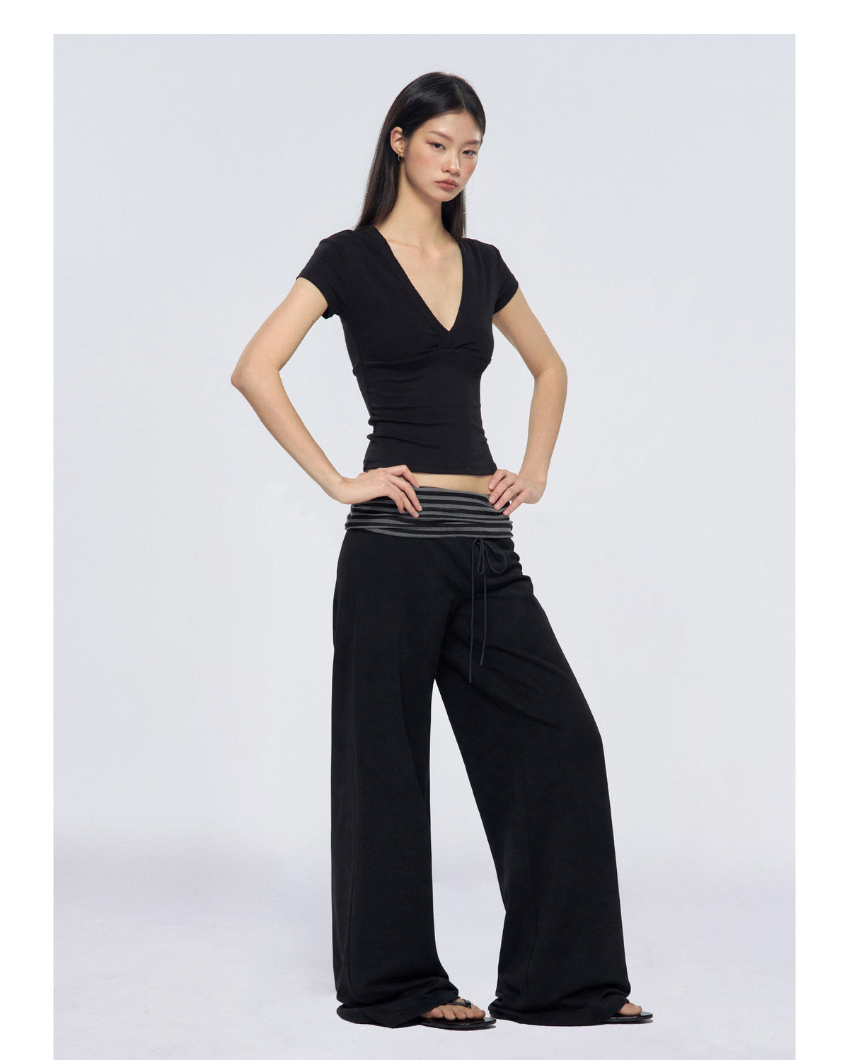 Rollup Drawstring Wide Pants (2color)