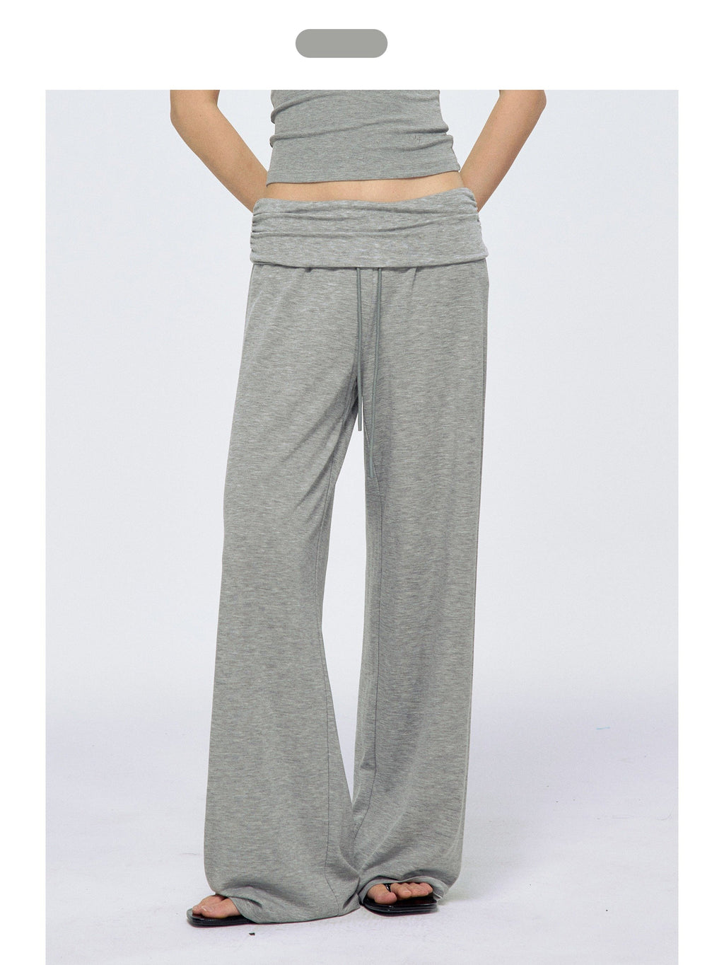 Rollup Drawstring Wide Pants (2color)