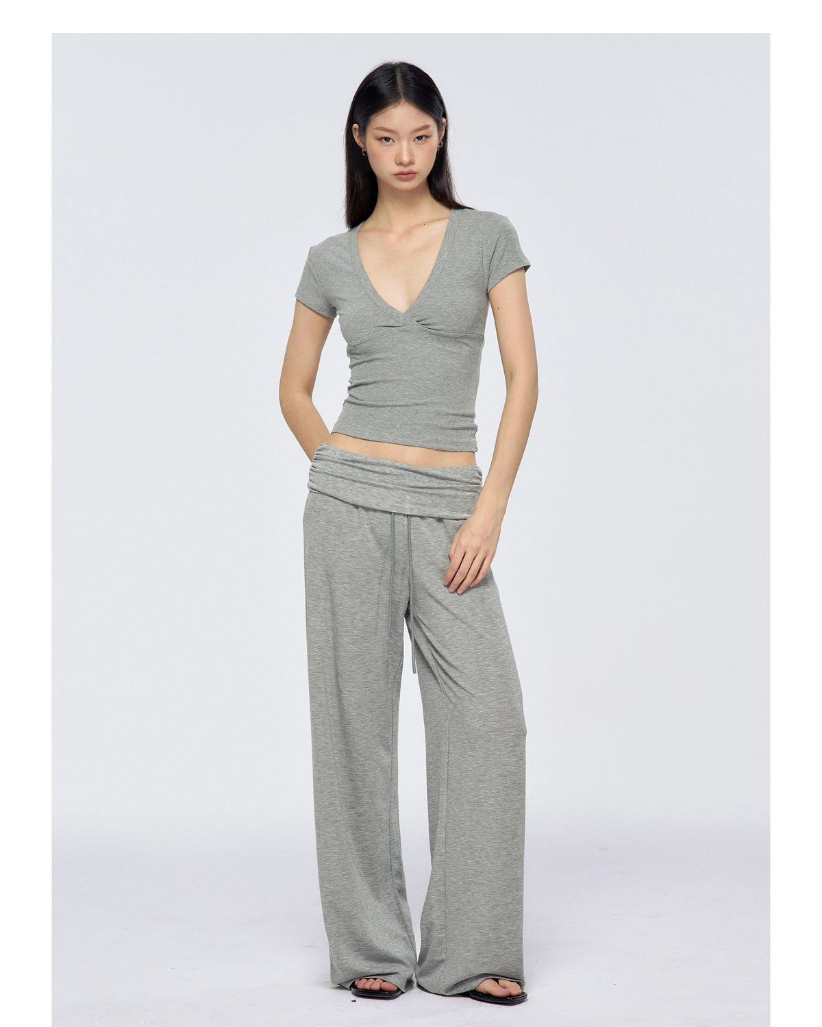 Rollup Drawstring Wide Pants (2color)