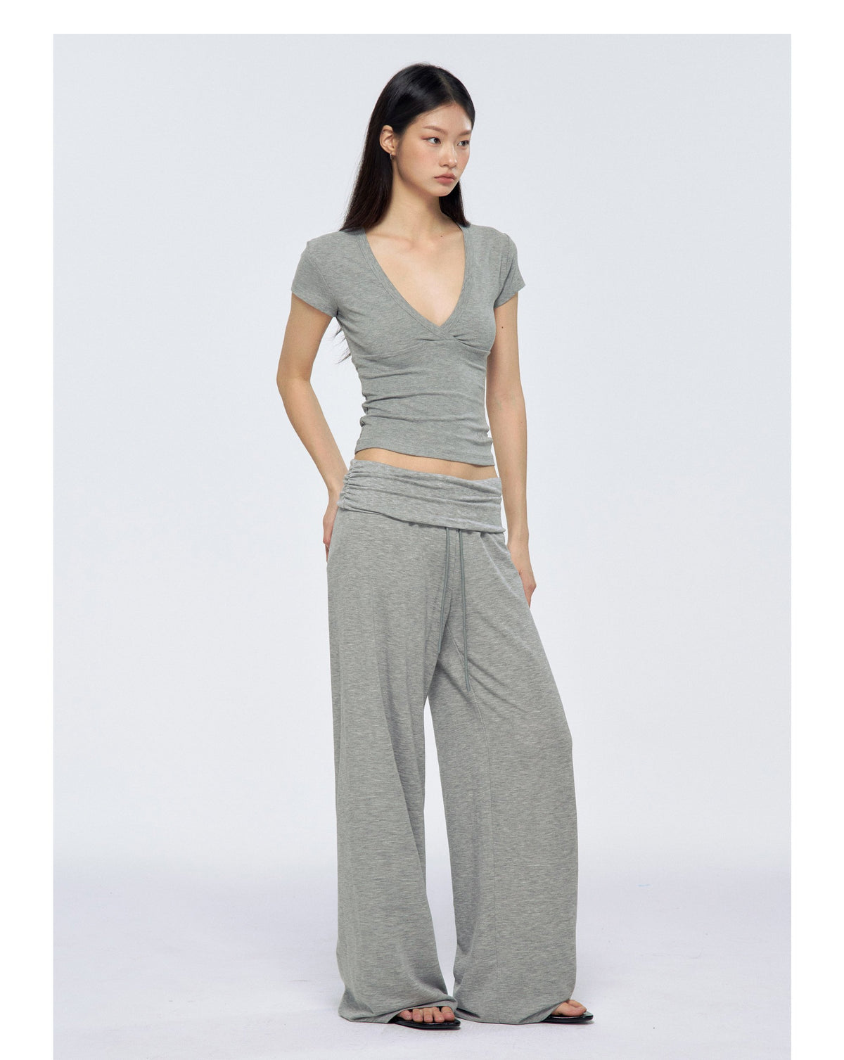 Rollup Drawstring Wide Pants (2color)