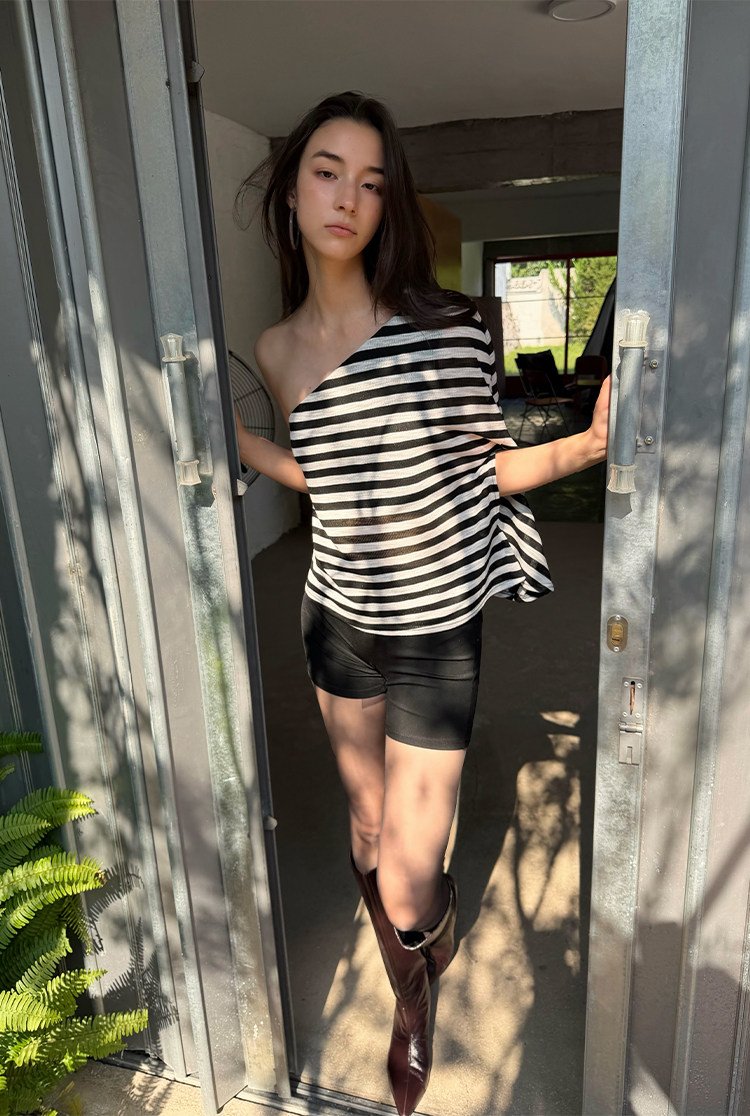 One Shoulder Butterfly Sleeve Top