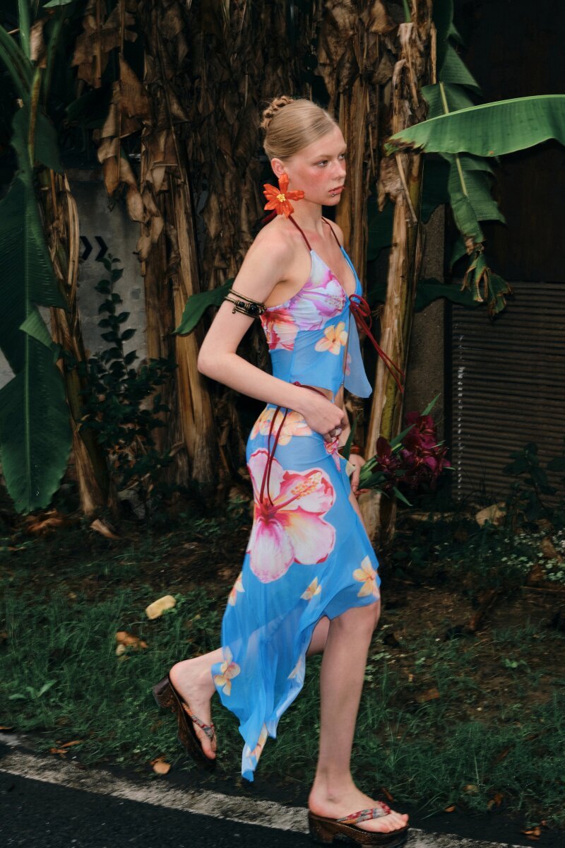 Island Bloom Tie Halter Swim Set (3Piece)