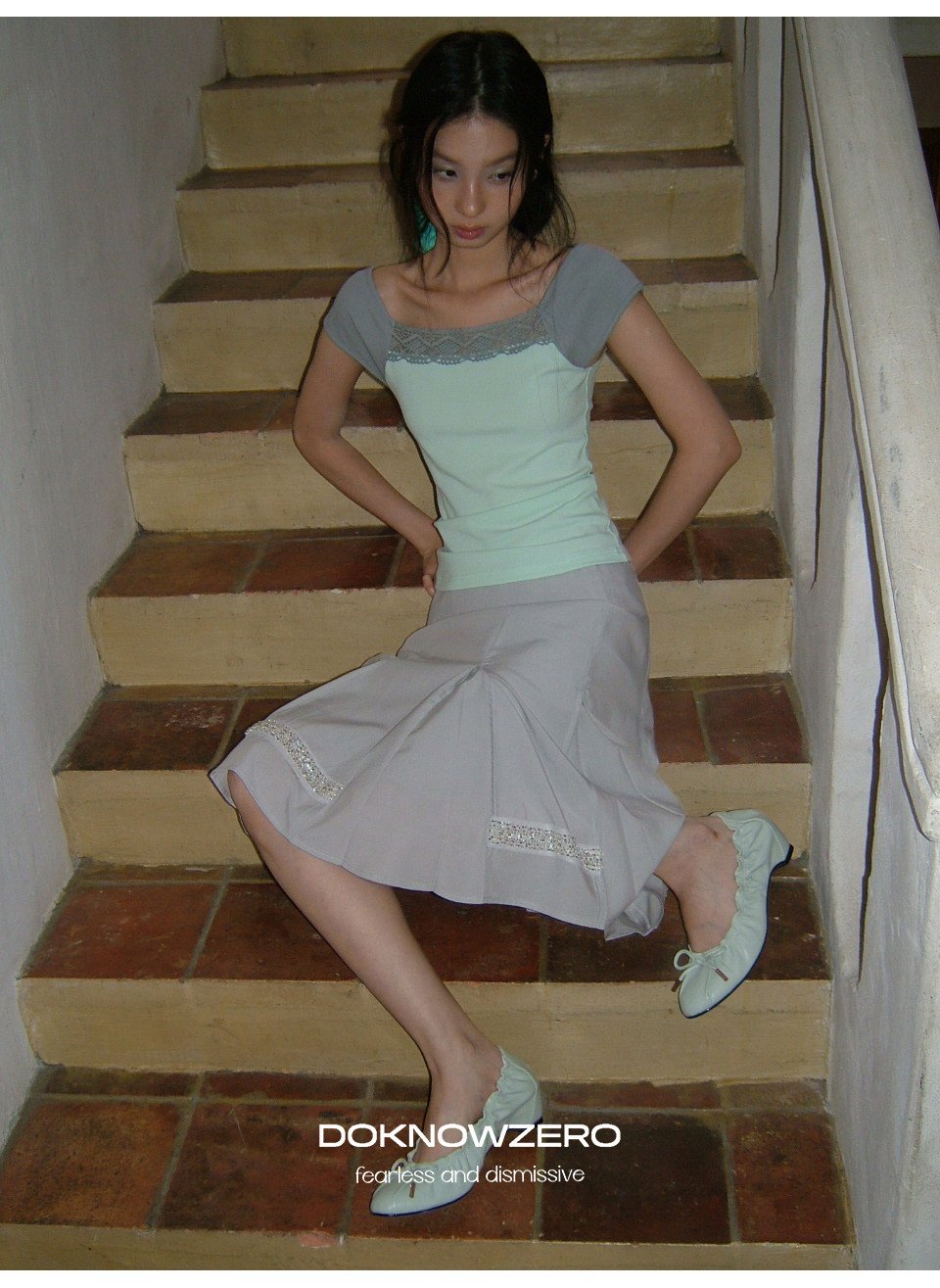 Mint Lace Frame Top