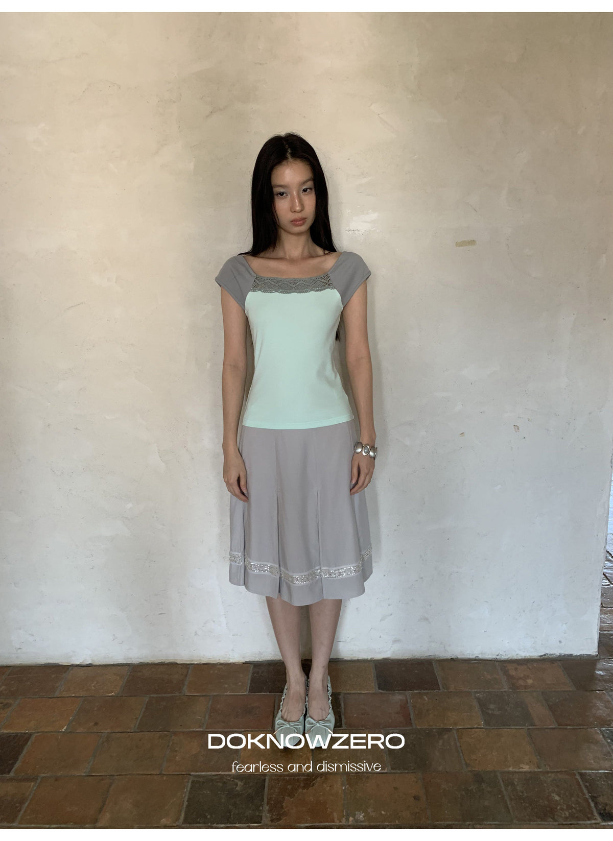 Mint Lace Frame Top