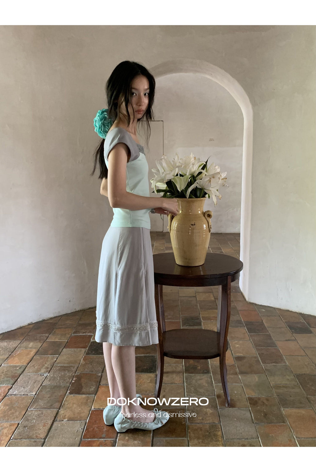 Mint Lace Frame Top