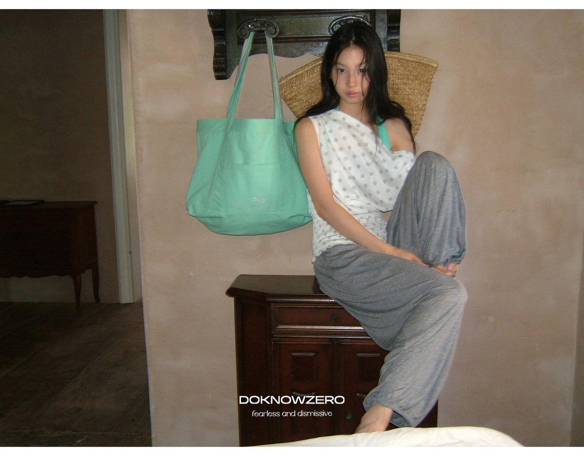 Dot Shirring Waist Top