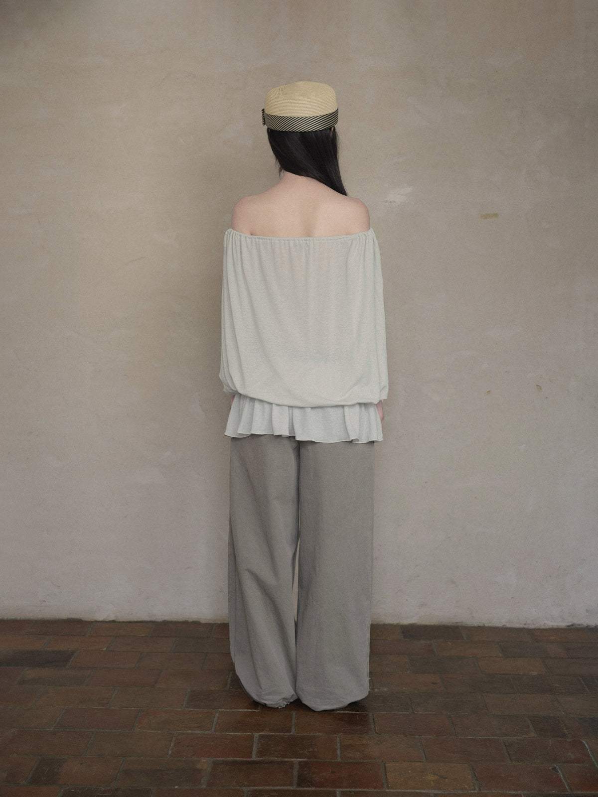 Linen Blend Draped Top