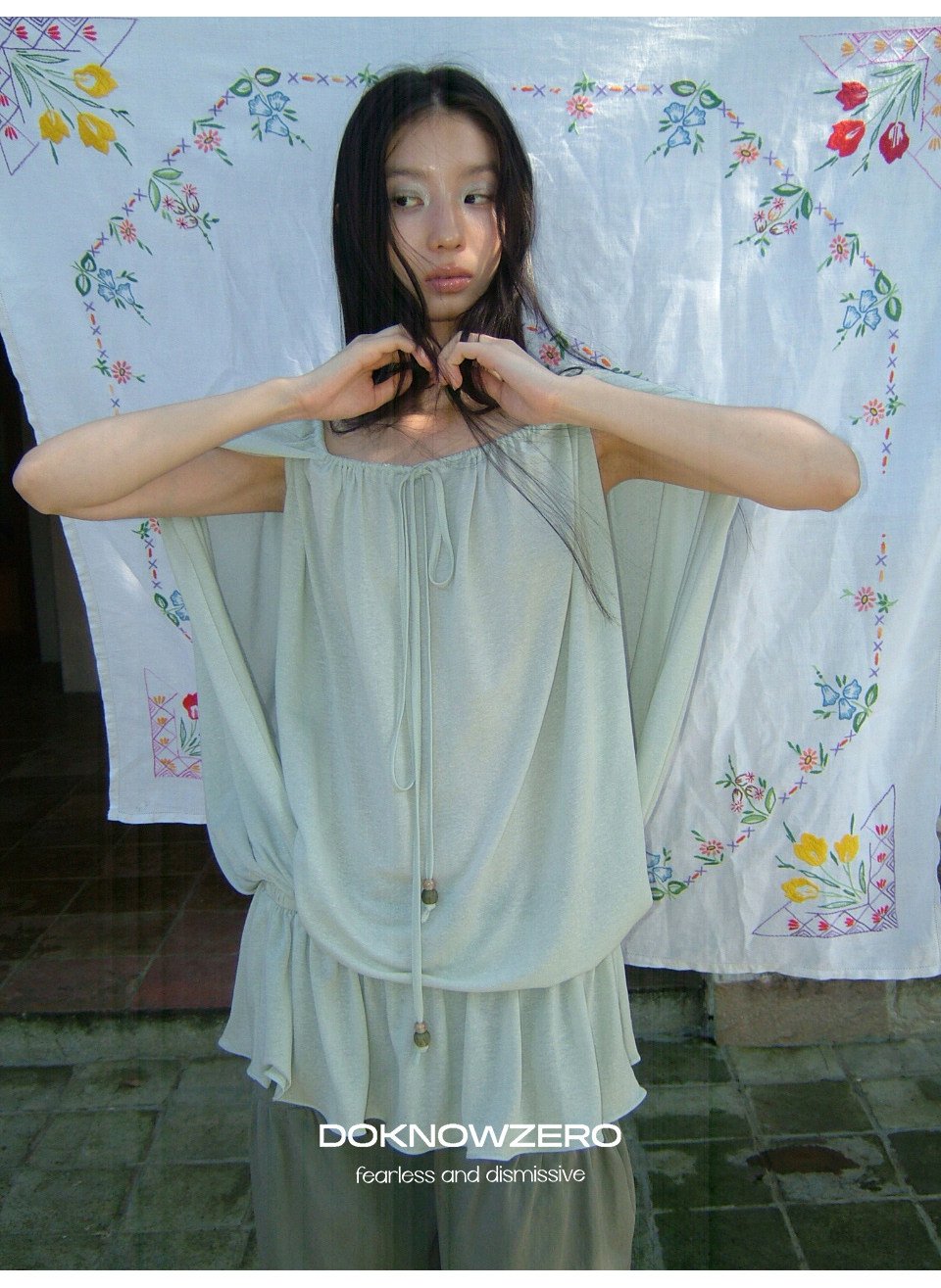 Linen Blend Draped Top