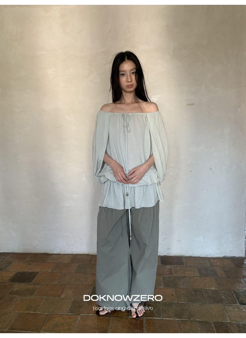 Linen Blend Draped Top