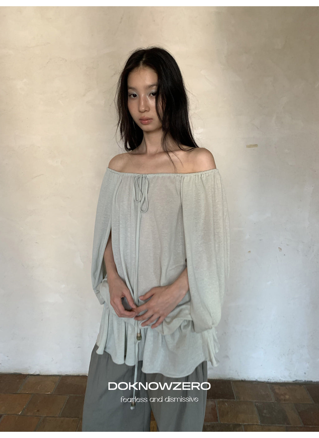 Linen Blend Draped Top