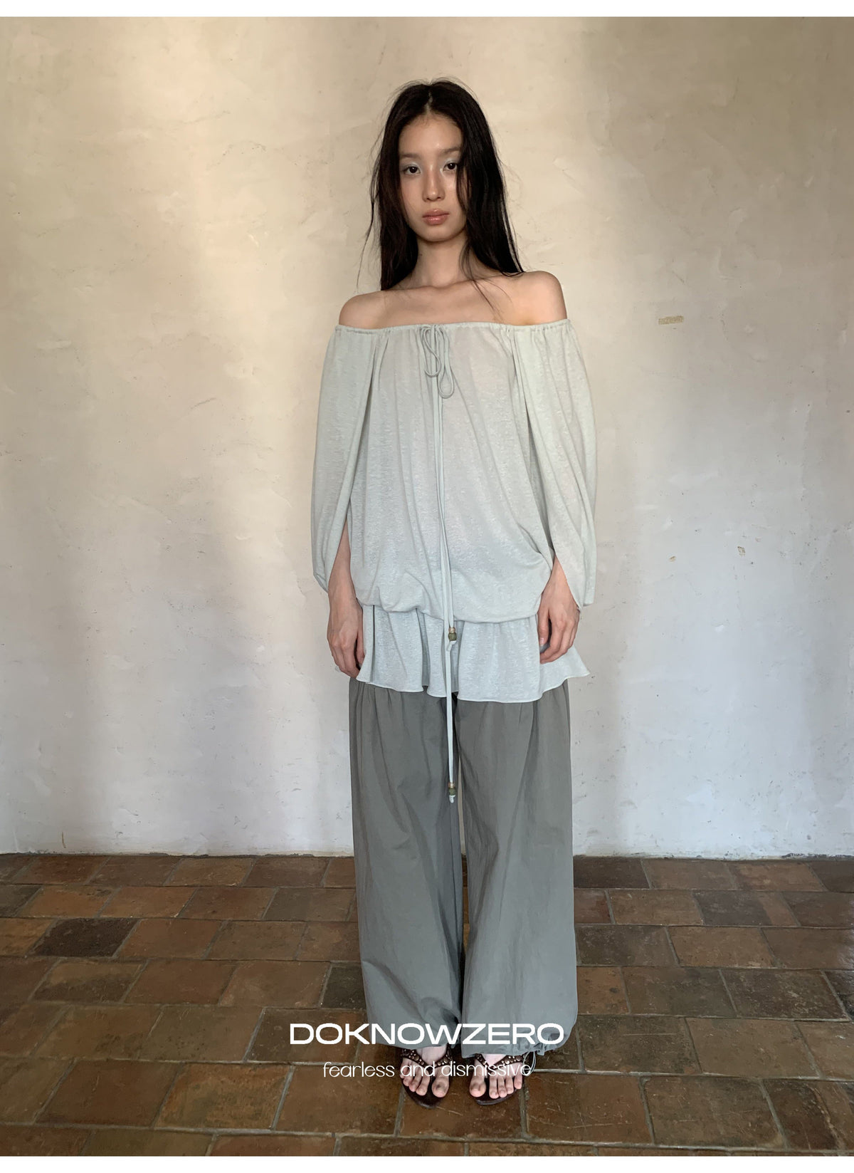Linen Blend Draped Top
