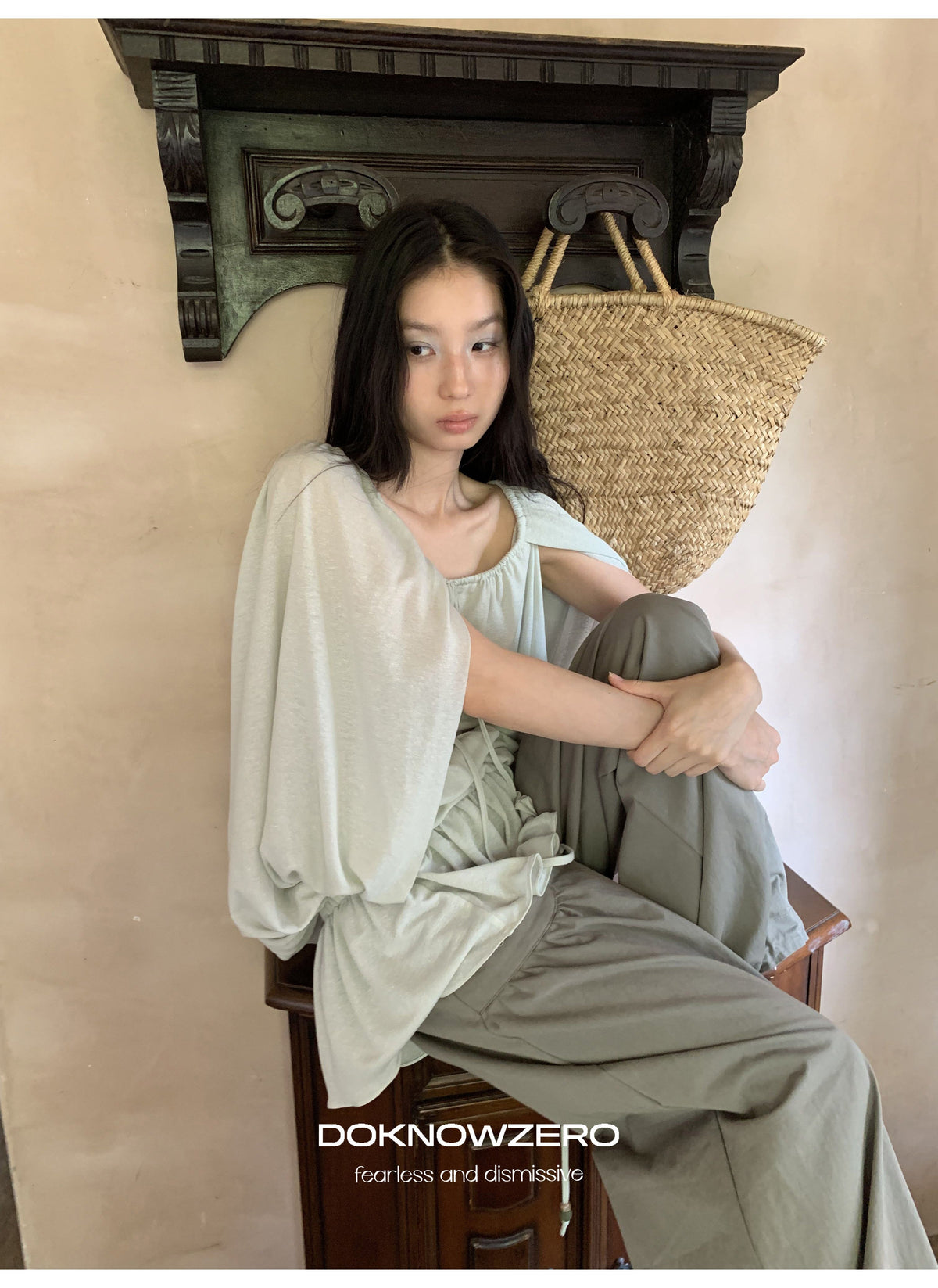 Linen Blend Draped Top