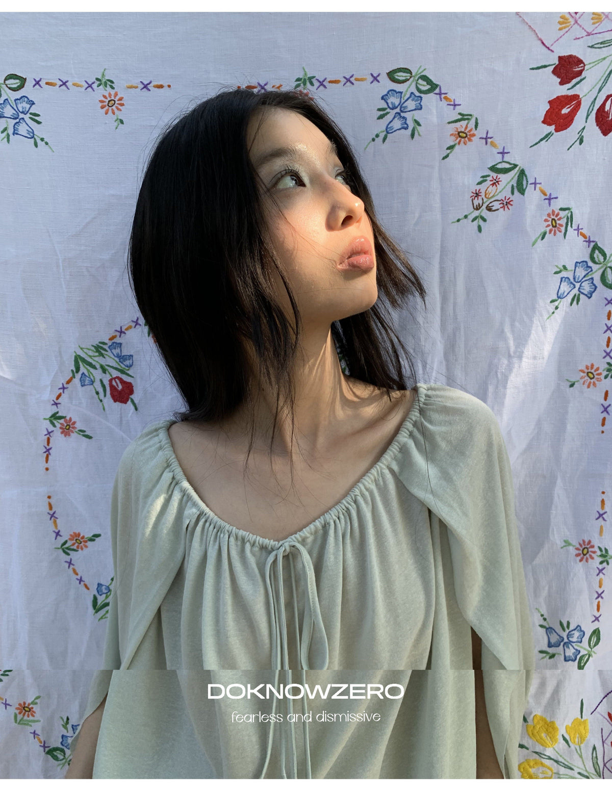 Linen Blend Draped Top