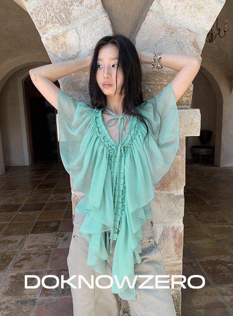 Mint Ruffle Layered Top