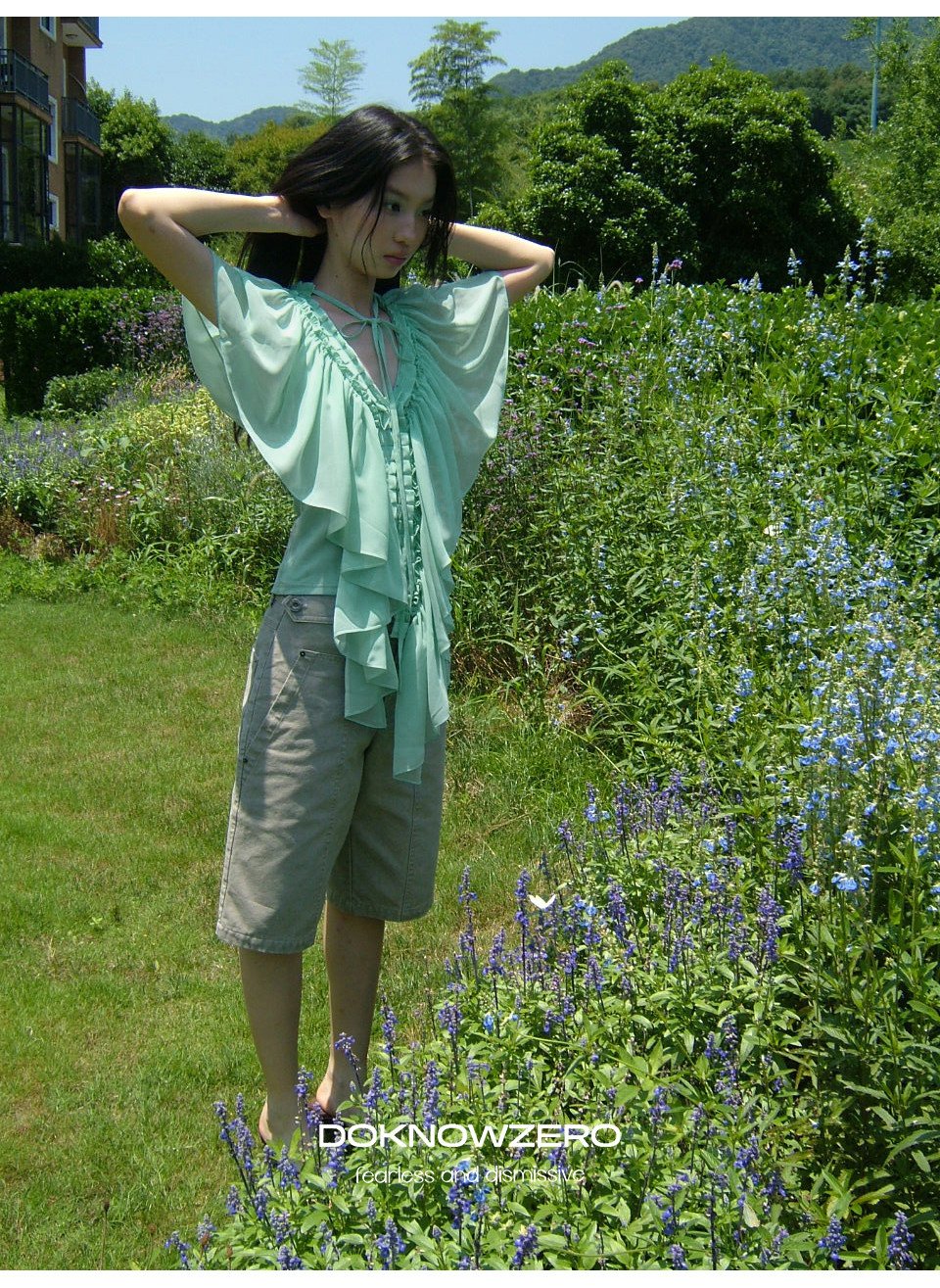 Mint Ruffle Layered Top