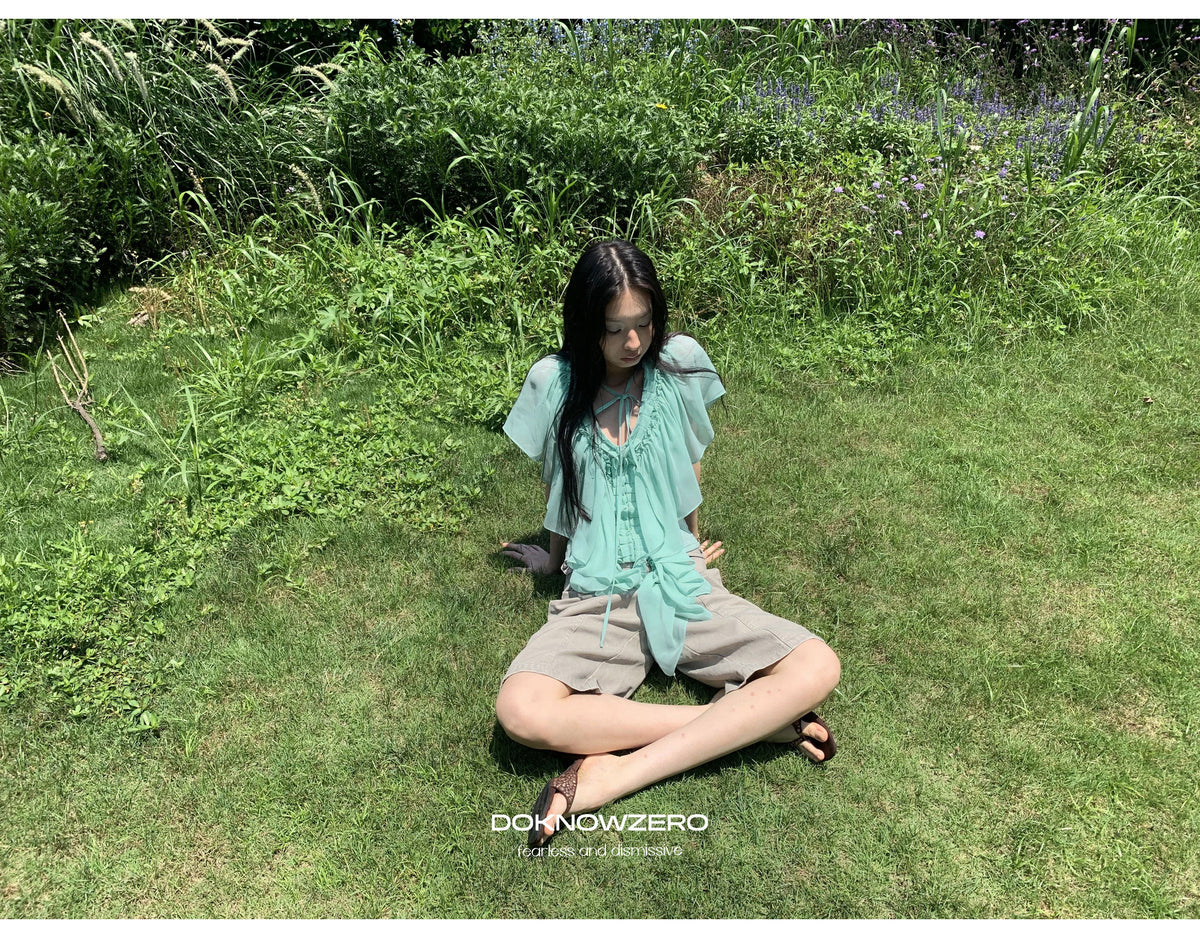 Mint Ruffle Layered Top