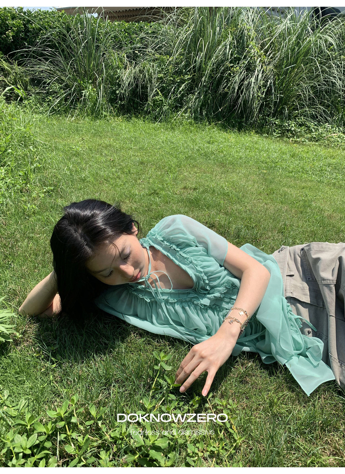 Mint Ruffle Layered Top