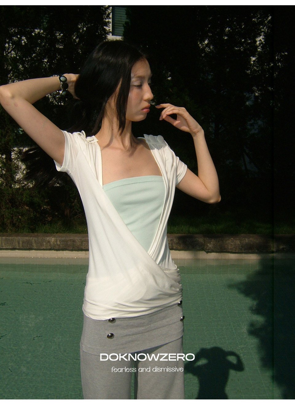 Cross Draped Layer Top Set