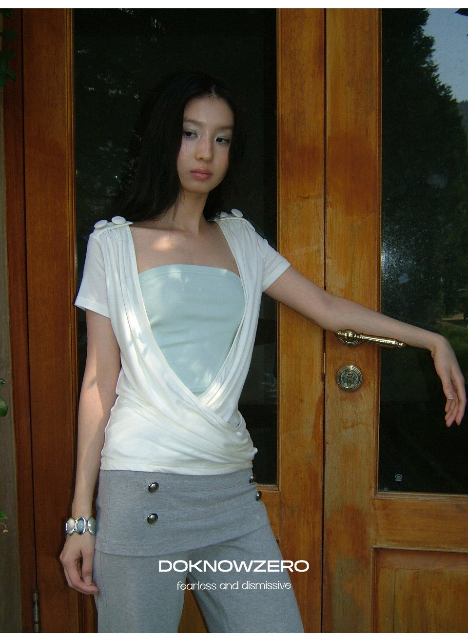 Cross Draped Layer Top Set