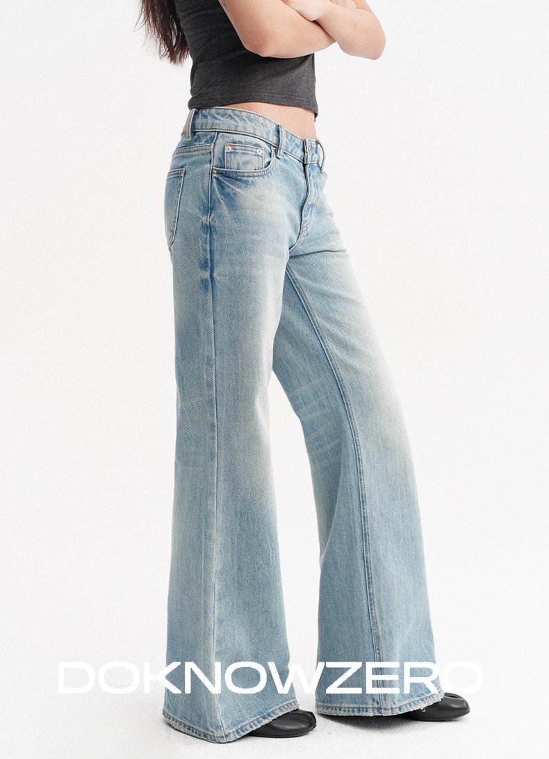 Blue Wash Flare Denim Pants