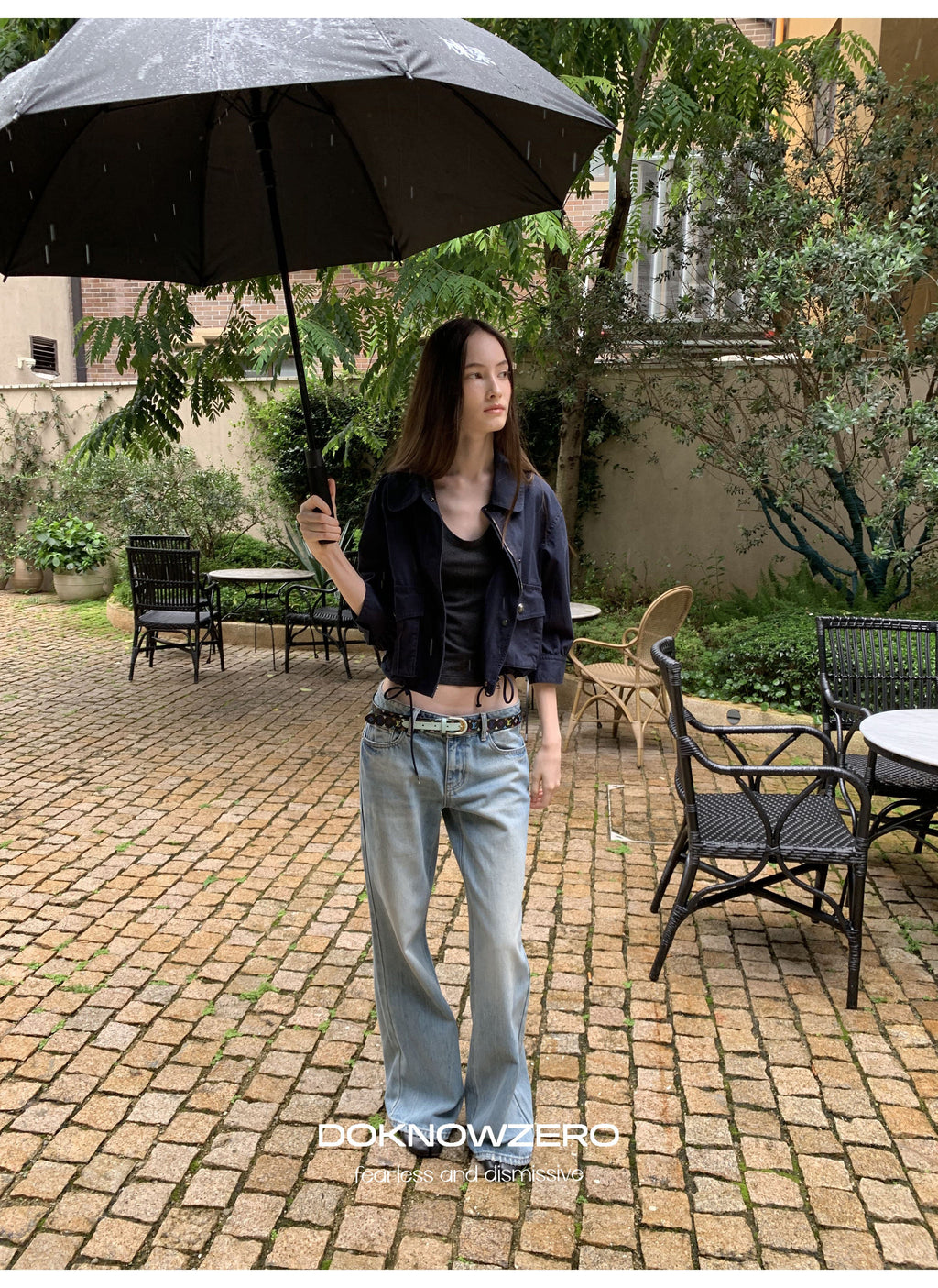 Blue Wash Flare Denim Pants