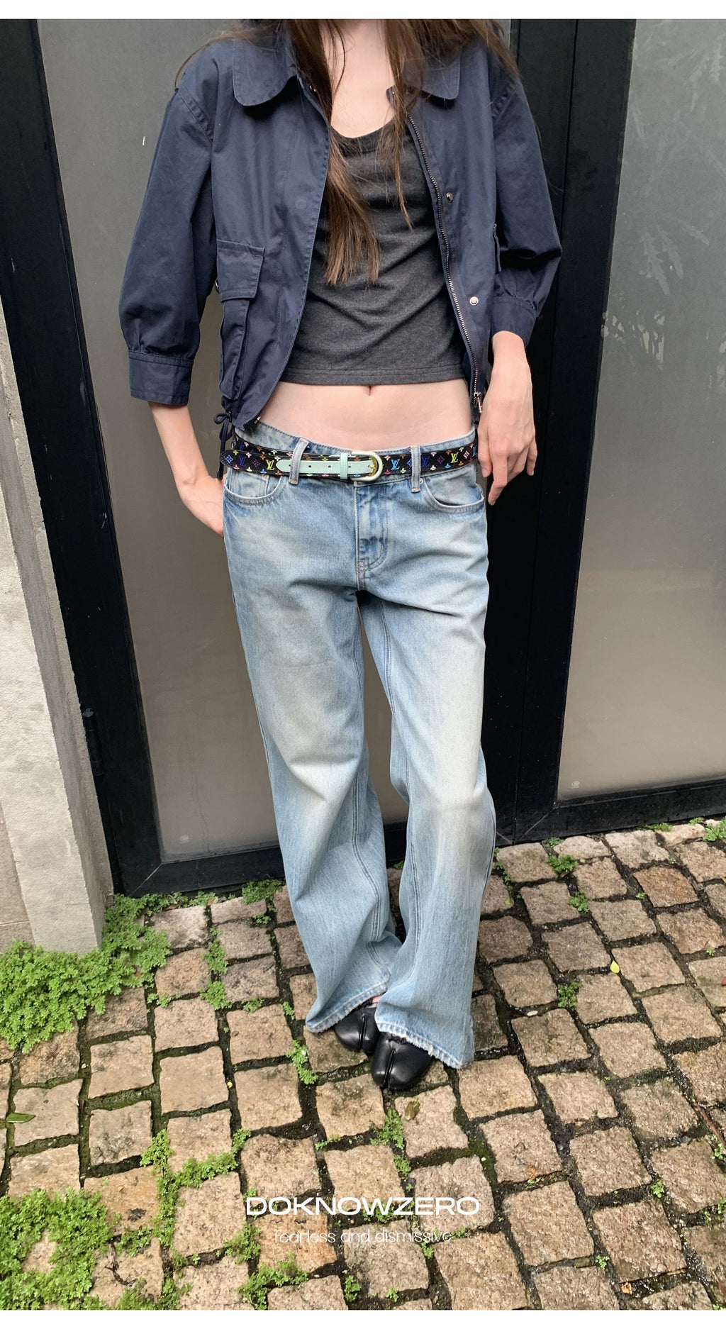 Blue Wash Flare Denim Pants