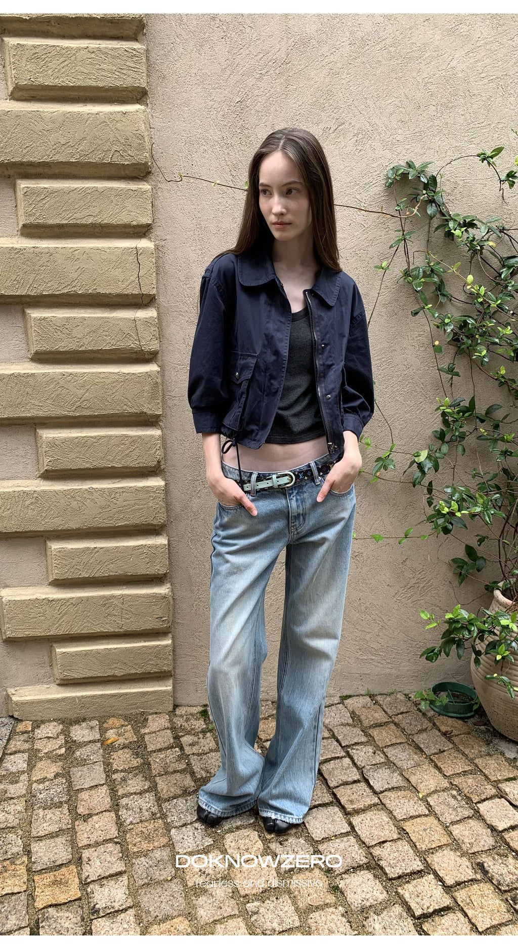 Blue Wash Flare Denim Pants