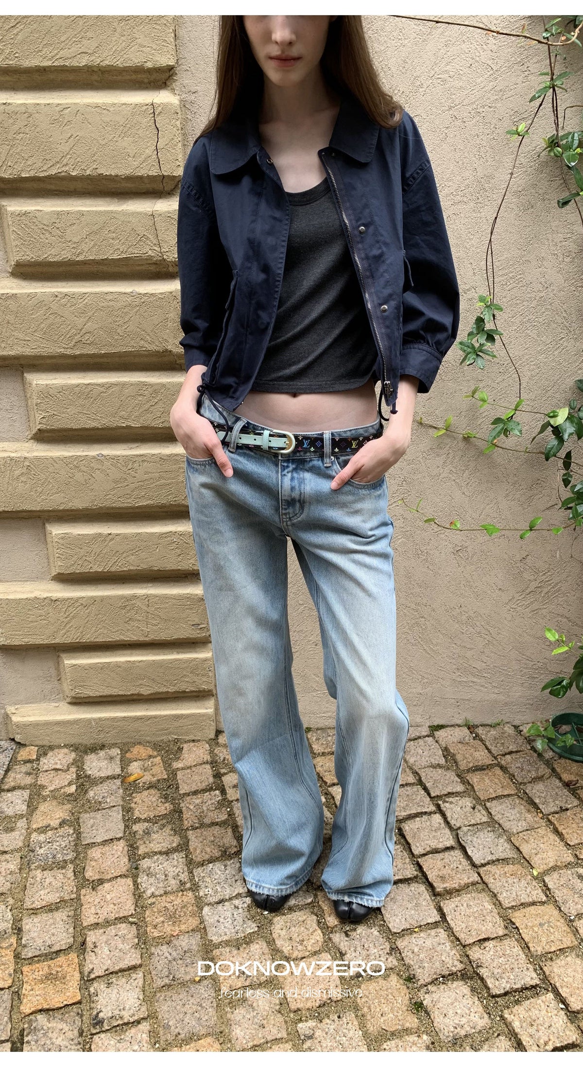 Blue Wash Flare Denim Pants