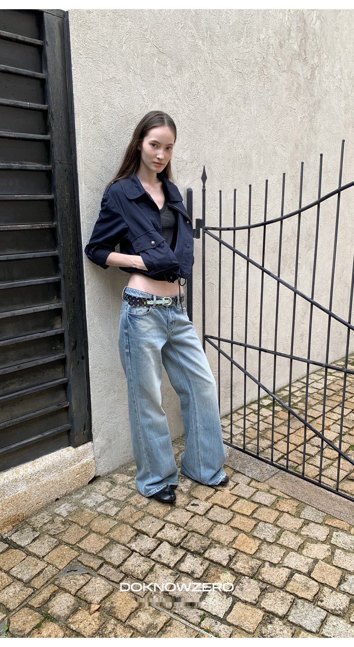 Blue Wash Flare Denim Pants