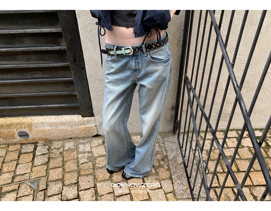 Blue Wash Flare Denim Pants