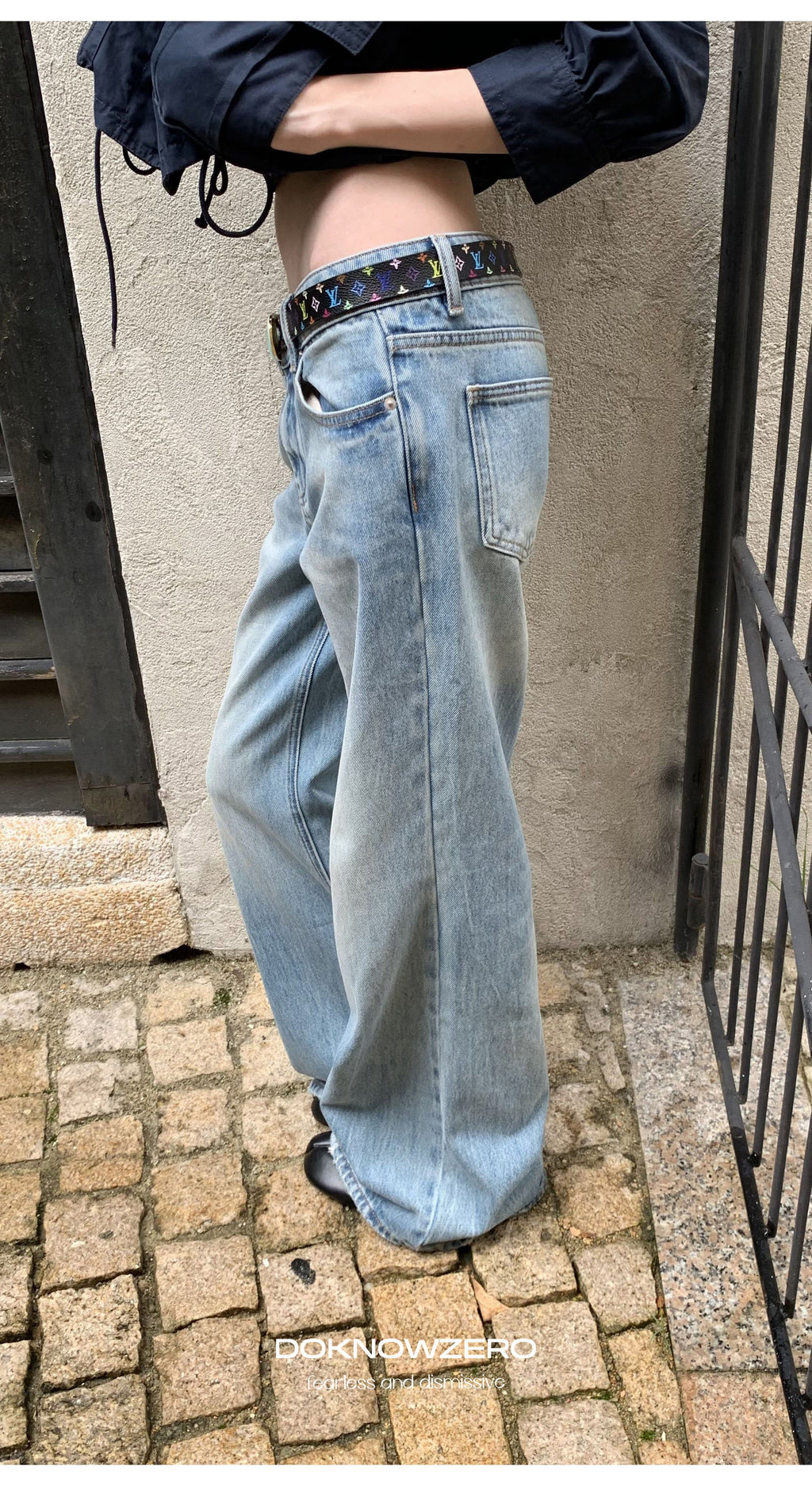 Blue Wash Flare Denim Pants