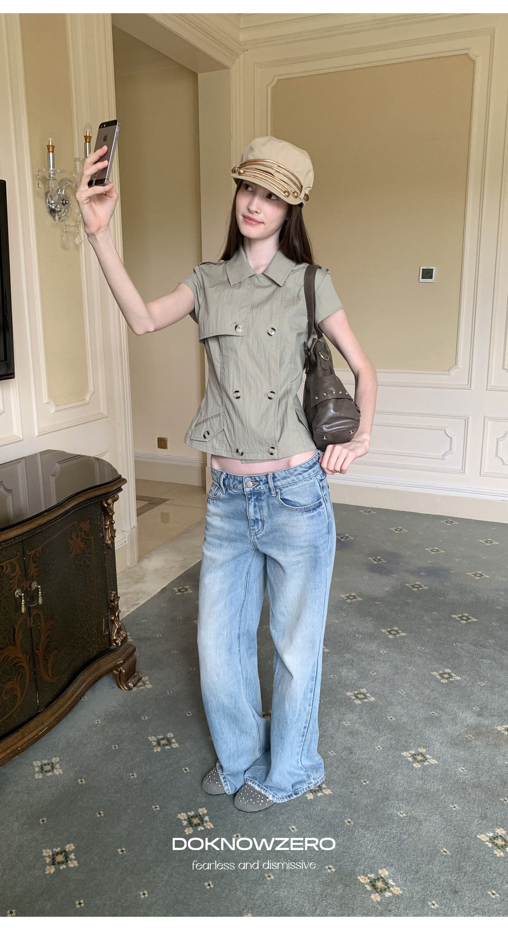 Blue Wash Flare Denim Pants