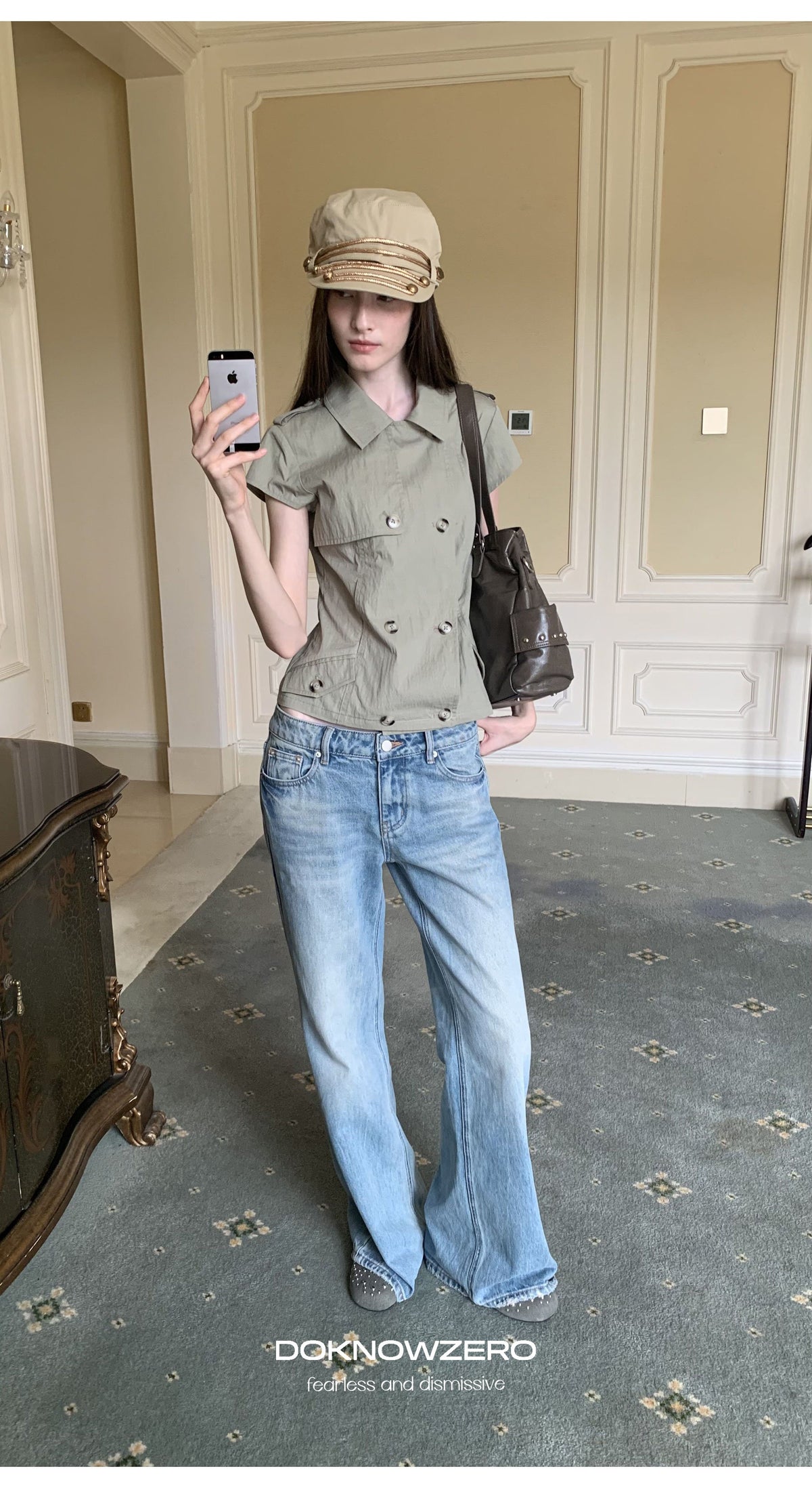 Blue Wash Flare Denim Pants