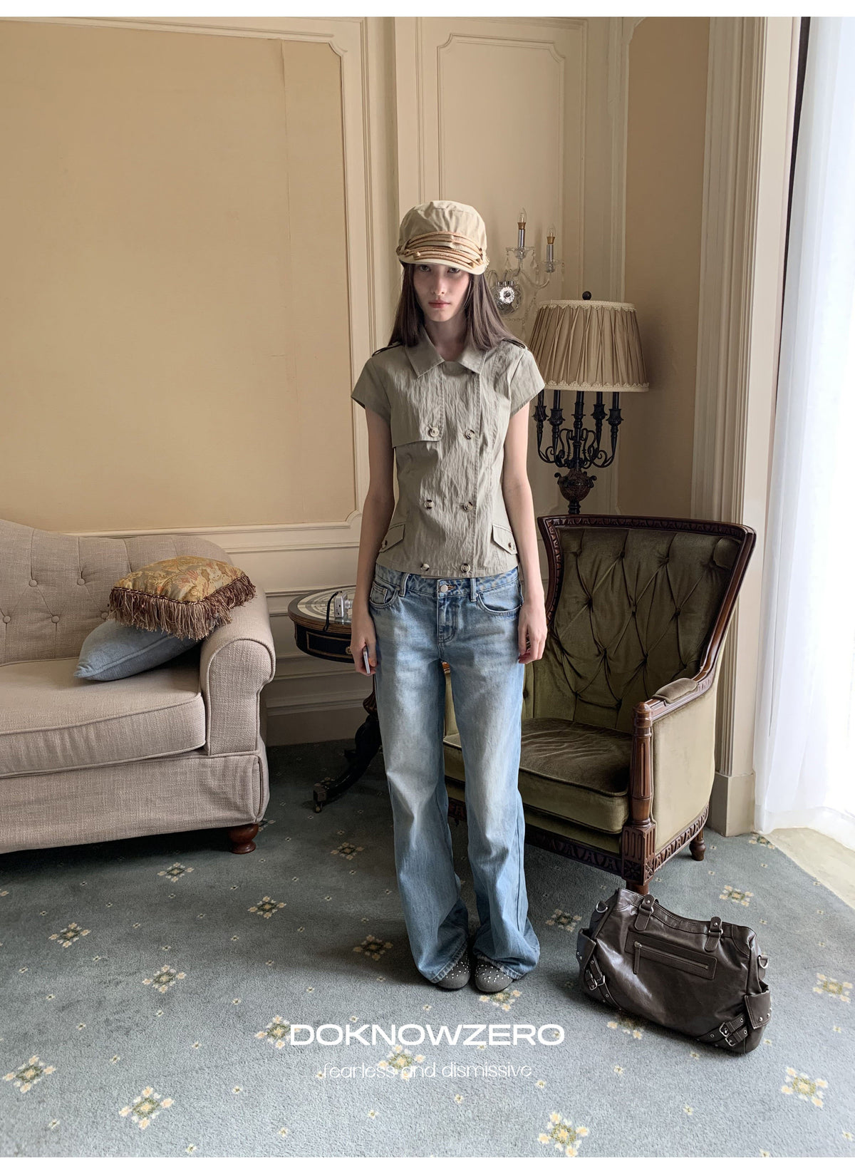 Blue Wash Flare Denim Pants