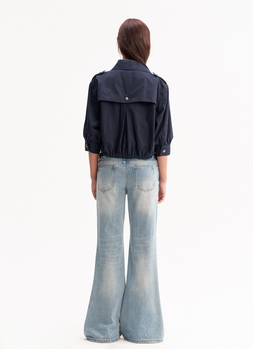 Blue Wash Flare Denim Pants