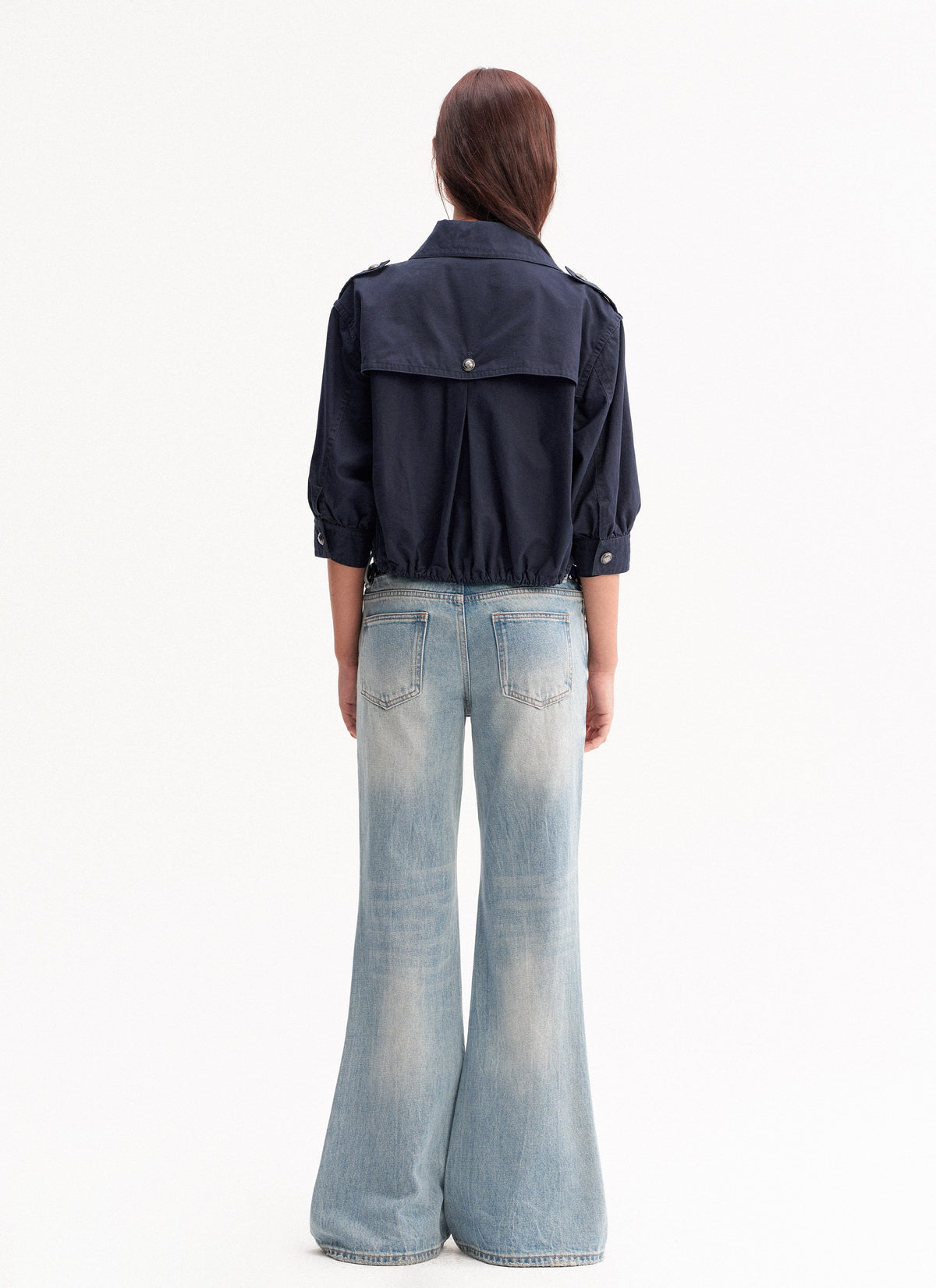 Blue Wash Flare Denim Pants