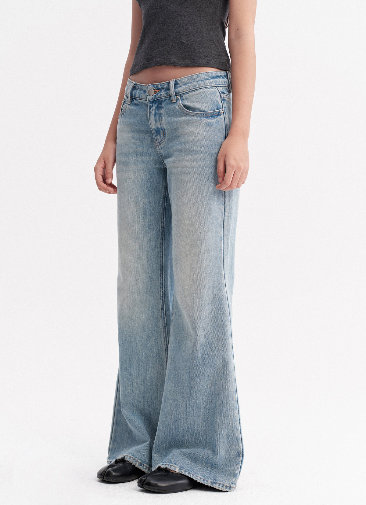 Blue Wash Flare Denim Pants