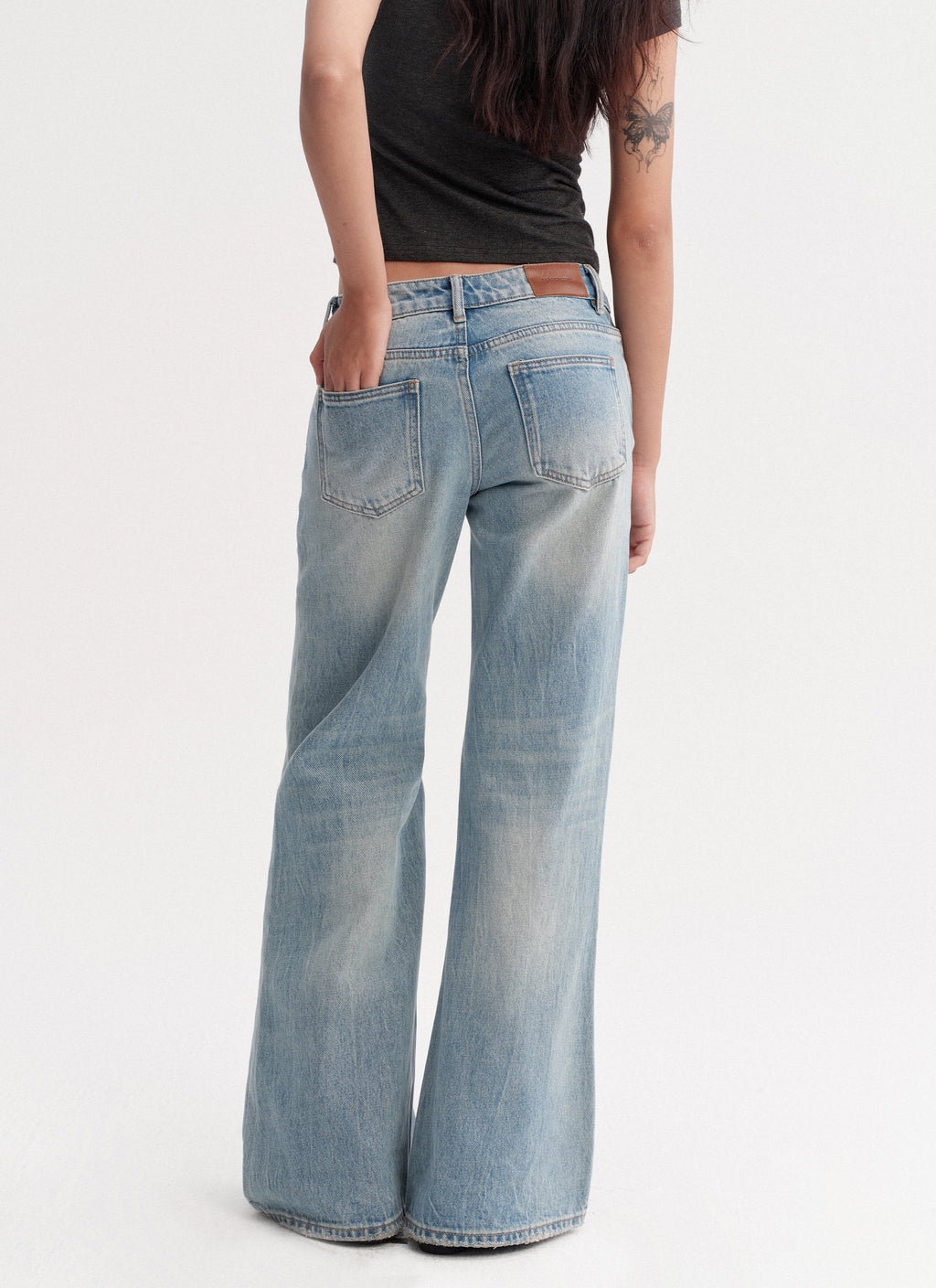 Blue Wash Flare Denim Pants