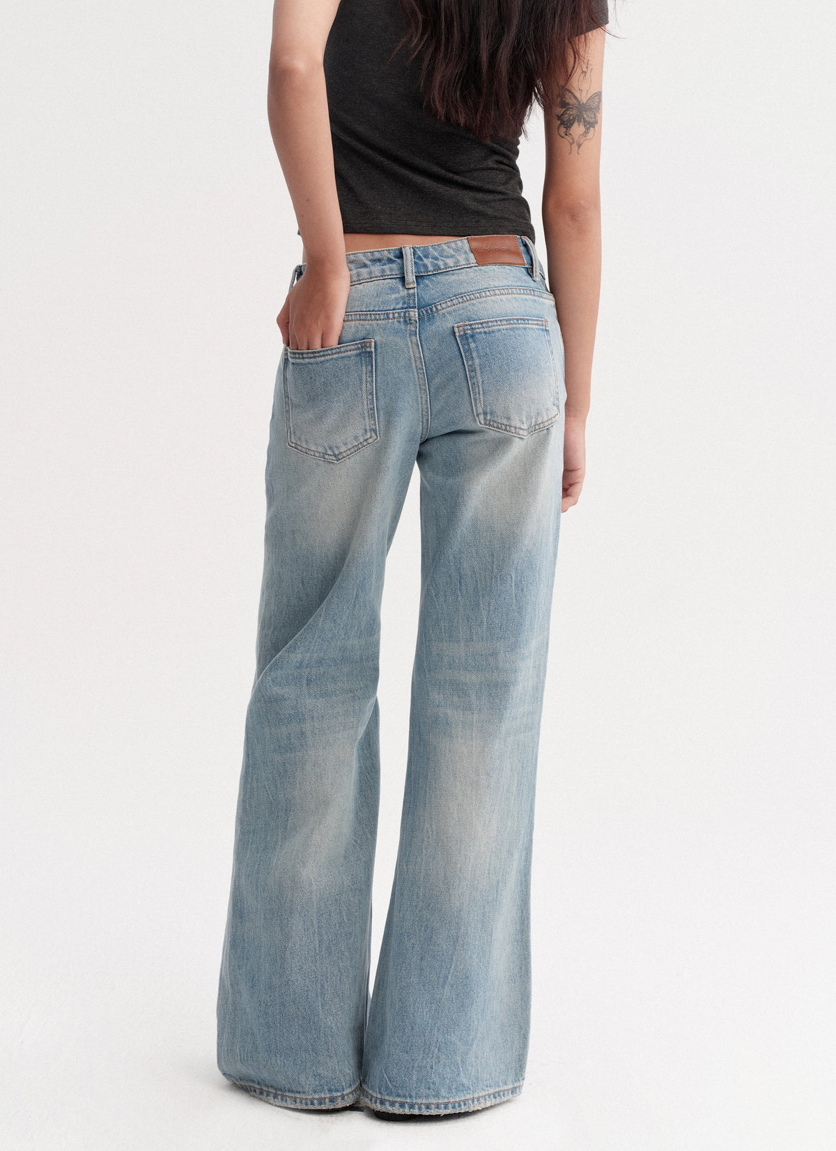 Blue Wash Flare Denim Pants