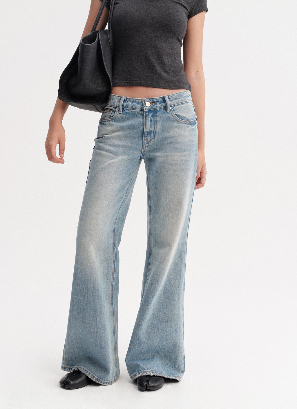 Blue Wash Flare Denim Pants