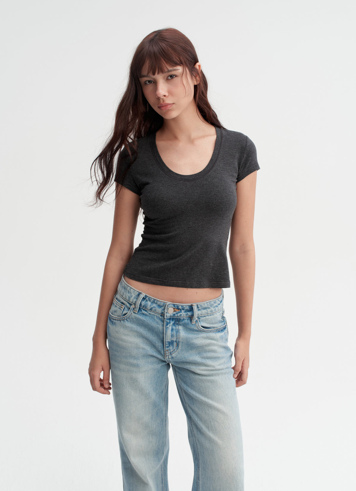 U-Neck Modal Stretch Top (2color)