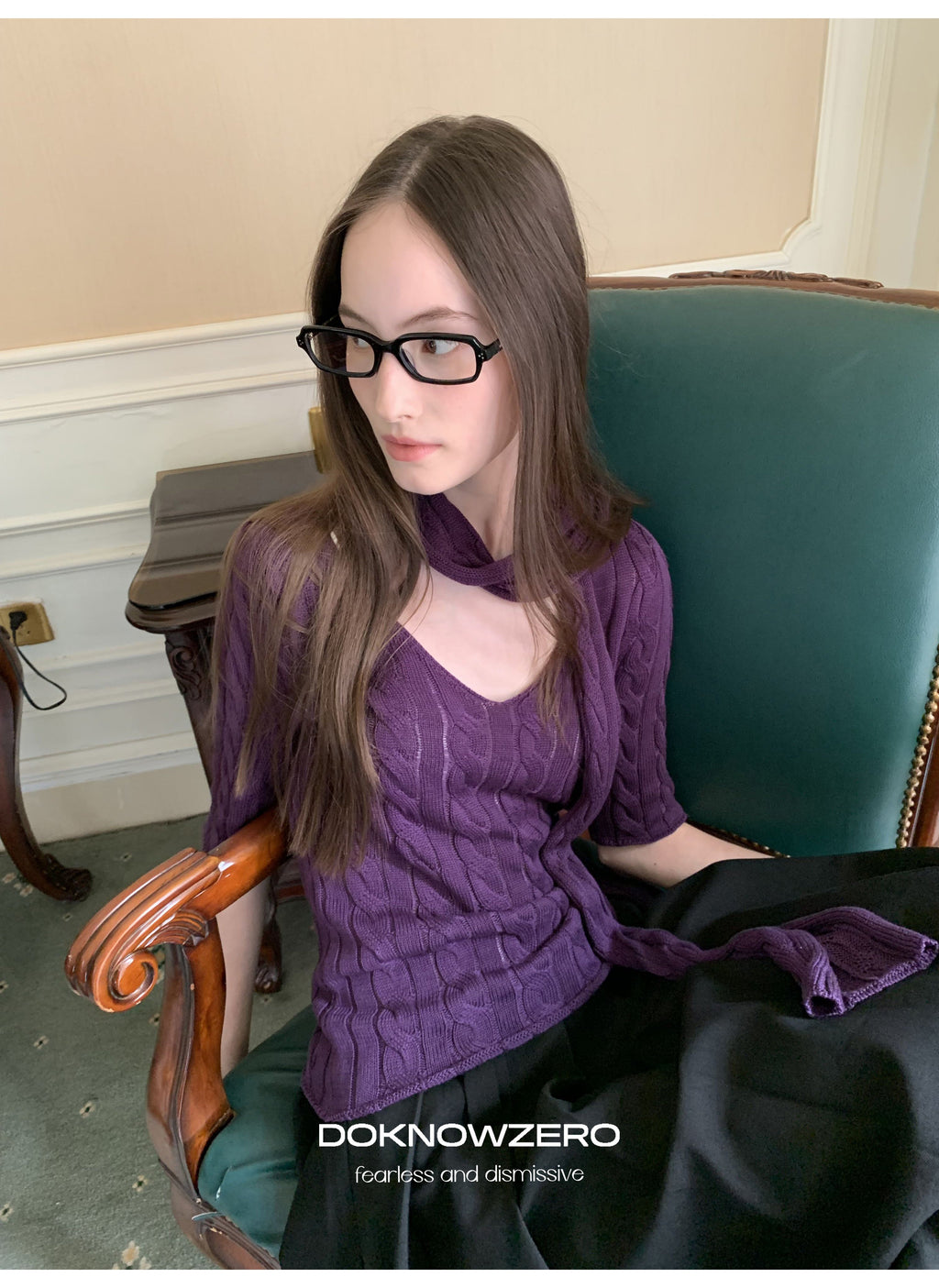 Cable Knit Scarf Top (2color)