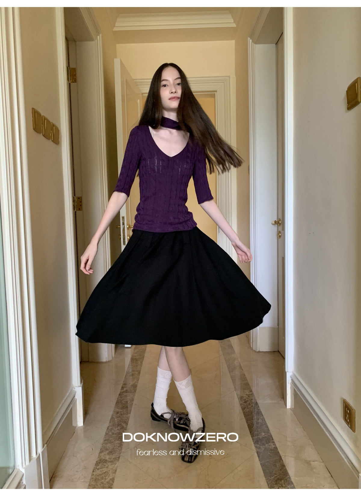Cable Knit Scarf Top (2color)